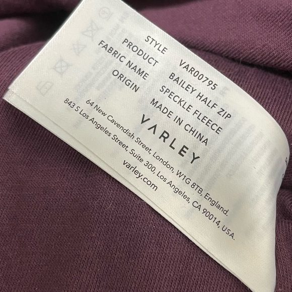 Varley Bailey Half Zip Speckled Fleece Pullover Rose Heavyweight Size Small - Picture 6 of 6